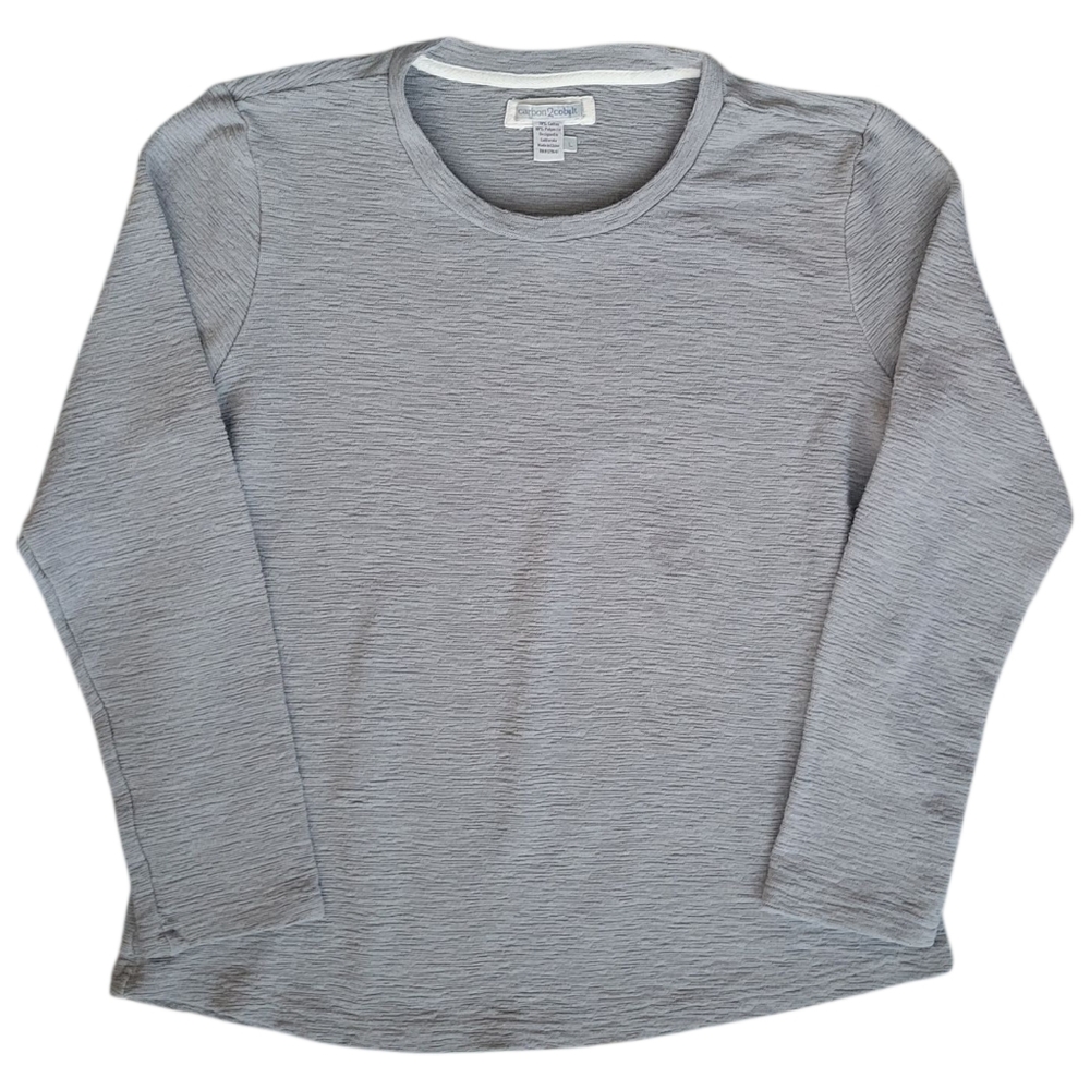 Carbon2Cobalt Men's Cohort Long Sleeve Knit Slub Texture Shirt Concrete Gray L